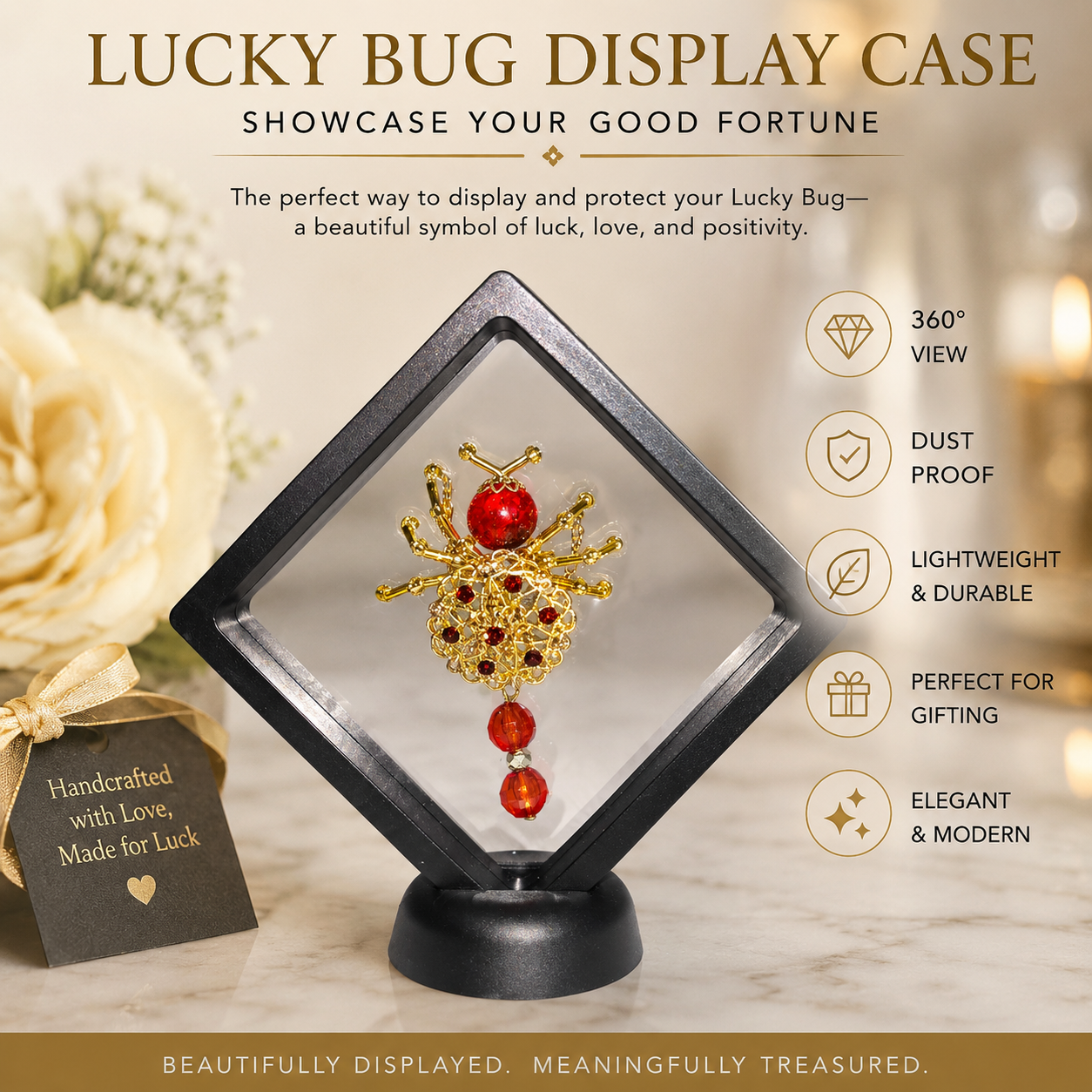 Display Case for Jeweled Lucky Bug