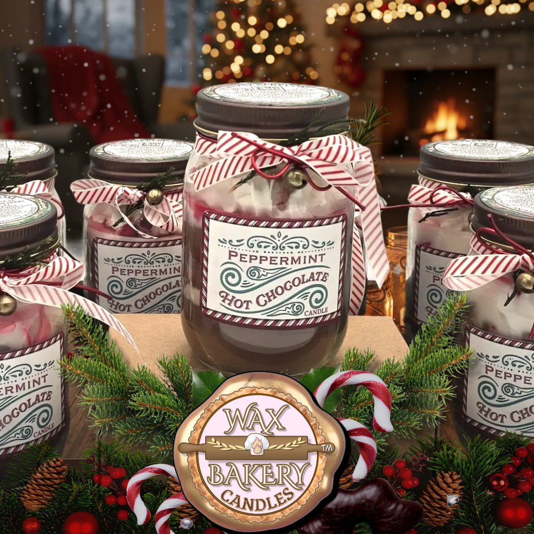 Wax Bakery peppermint Hot Chocolate candle