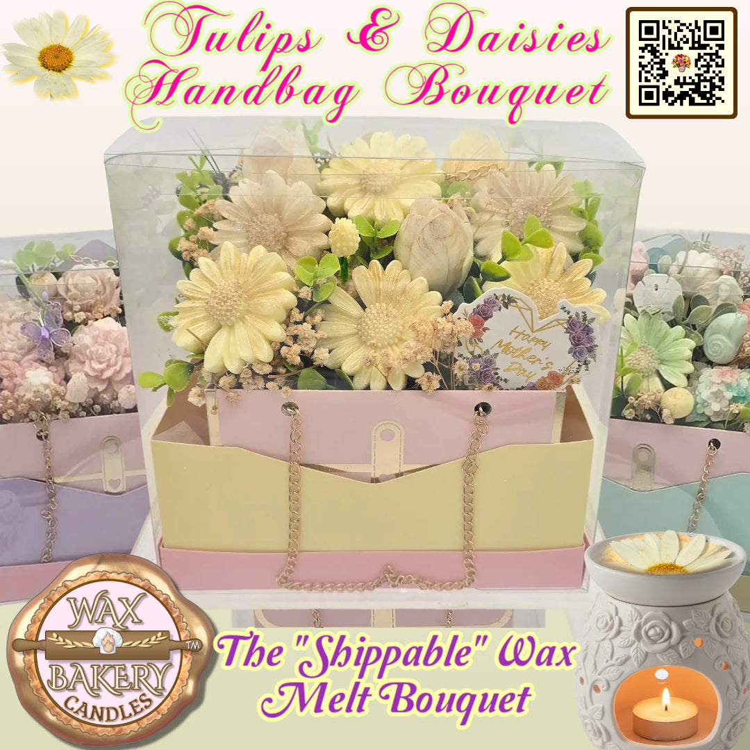 Tulips and Daisies Handbag Bouquet – Wax Bakery™ Collection